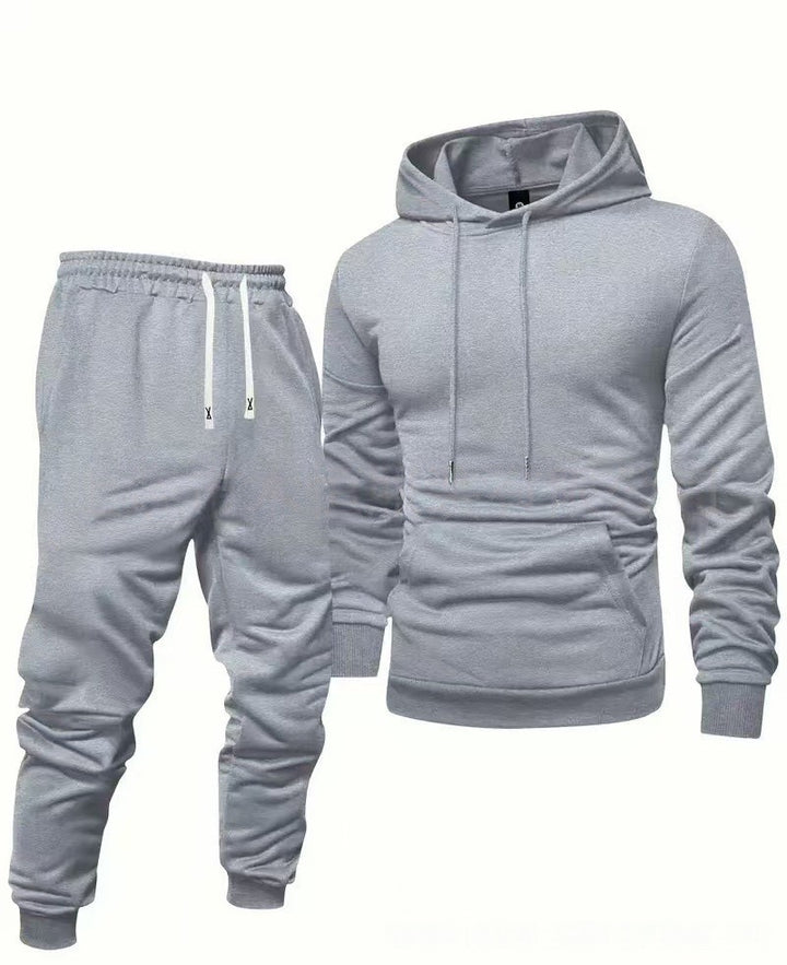Men's Sporty Sweat Set with Elastic Waistband and Practical Pockets Lisslune