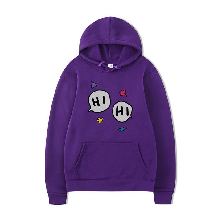 Women's hoodie with creative cartoon design and kangaroo pocket Lisslune