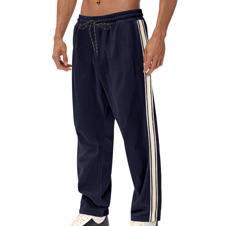 Men's sporty leisure pants with breathable inserts and comfortable drawstring Lisslune