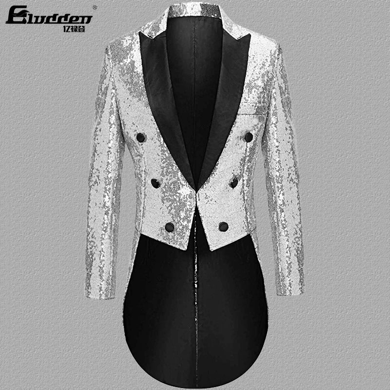 Men's sequin blazer with double button placket and elegant lapels Lisslune