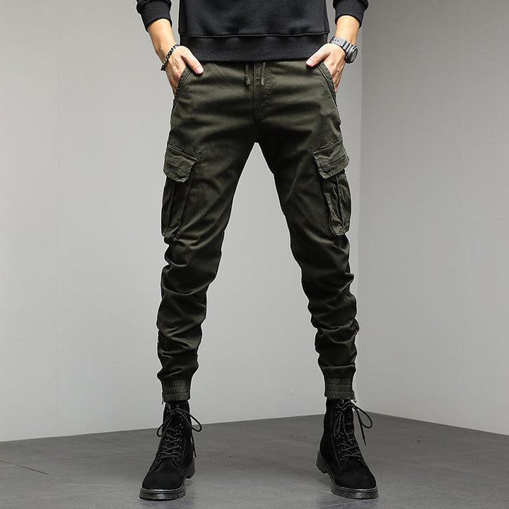 Men's cargo pants with elastic waistband and practical side pockets Lisslune