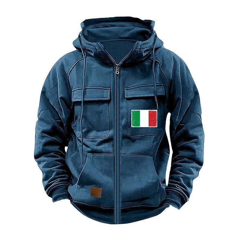 Men's stylish hoodie jacket with practical pockets and adjustable collar Lisslune