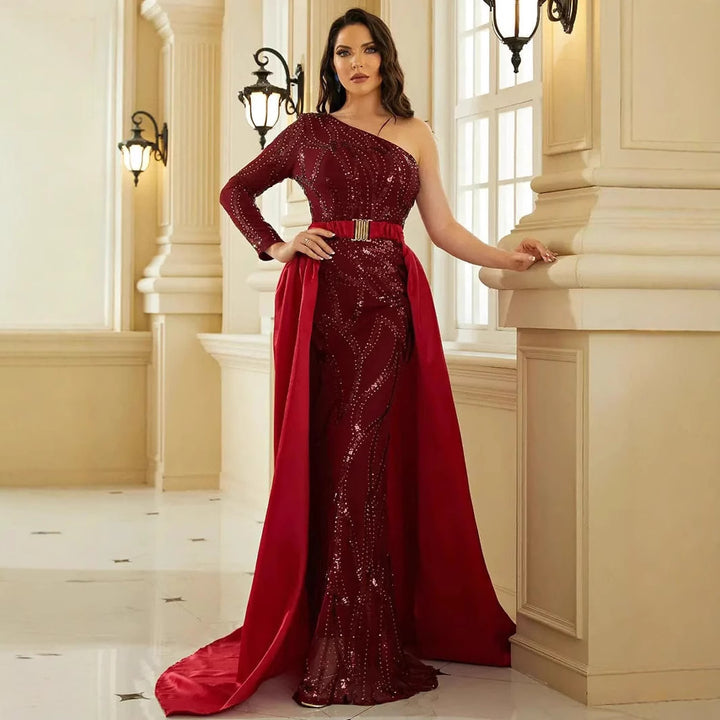 Women's maxi dress with glittering pattern and elegant cape Lisslune