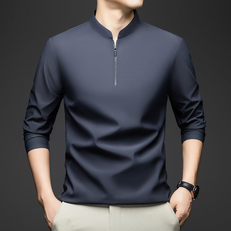 Men's functional pullover with half zipper and stylish stand-up collar Lisslune