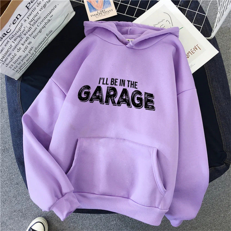 Womens Hoodie with Creative Garage Motif Lisslune