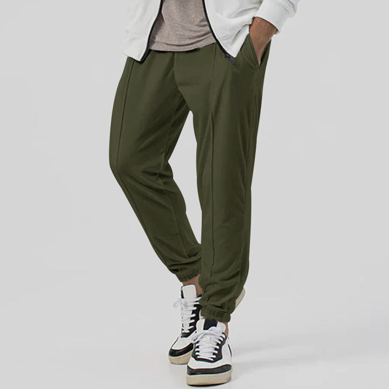 Men's leisure pants with elastic waistband and practical side pockets Lisslune