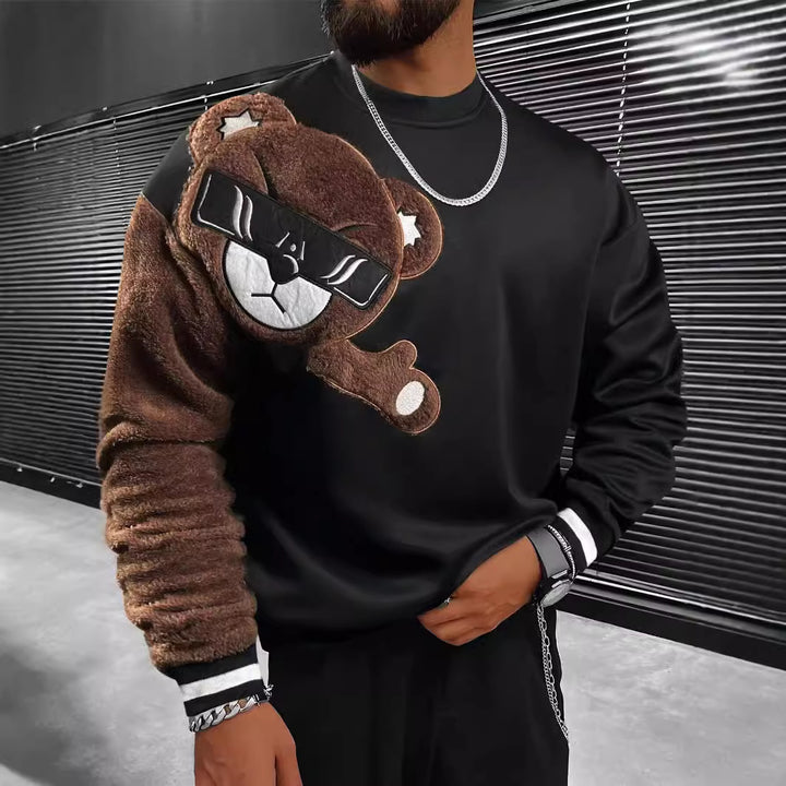 Men's Sweatshirt with Cozy Bear Motif Lisslune