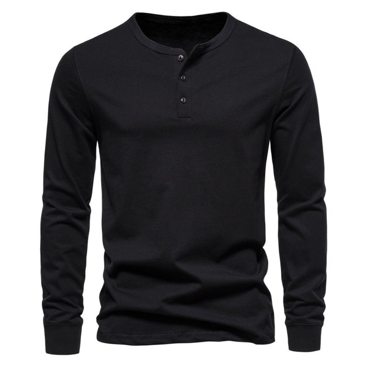 Men's Long Sleeve Shirt with Button Closure and Modern Design Lisslune