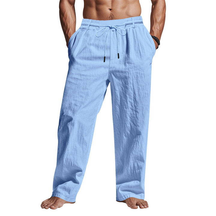 Men's casual beach pants with adjustable drawstring and practical side pockets Lisslune
