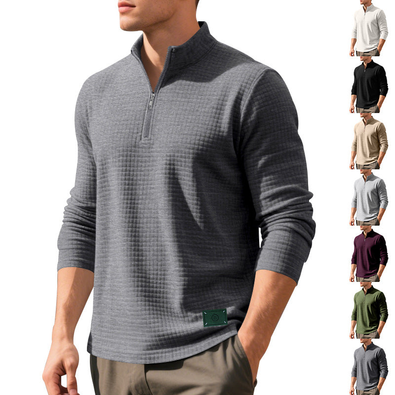 Men's fashionable sweater with high collar and elegant zipper Lisslune