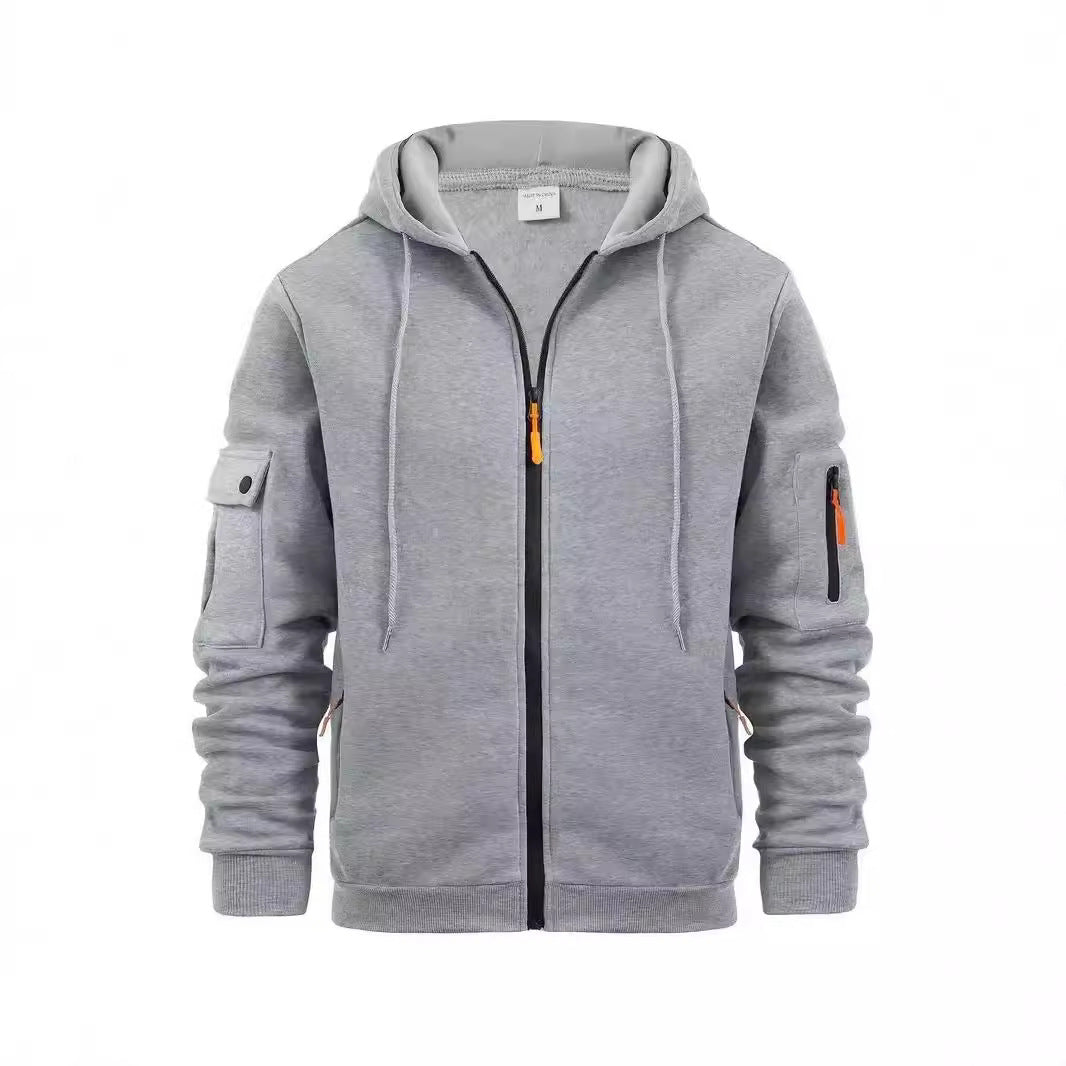 Men's functional hoodie jacket with practical zip pockets Lisslune