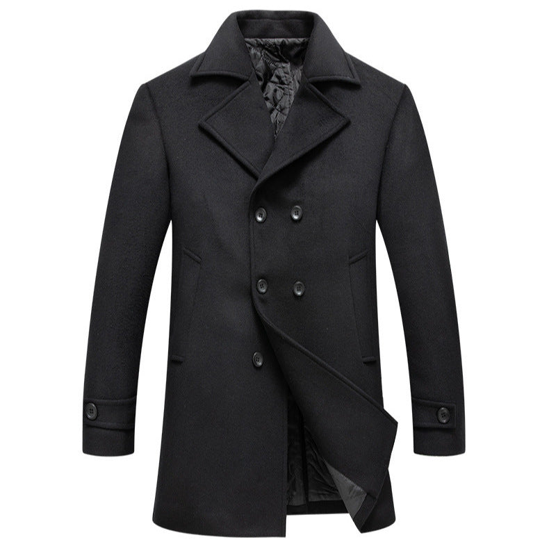 Men's stylish and elegant overcoat with double-breasted buttons Lisslune