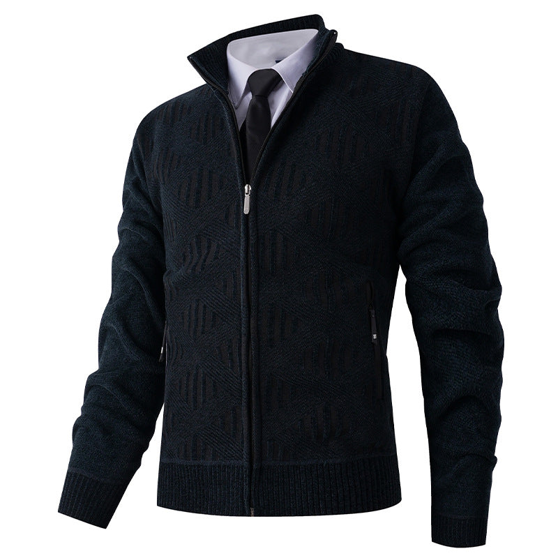 Men's cardigan with textured pattern and high collar Lisslune