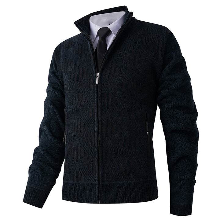 Men's cardigan with textured pattern and high collar Lisslune