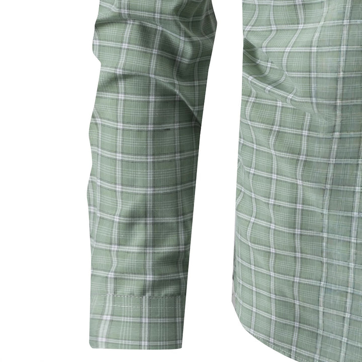 Men's modern checked long sleeve shirt with chest pocket Lisslune