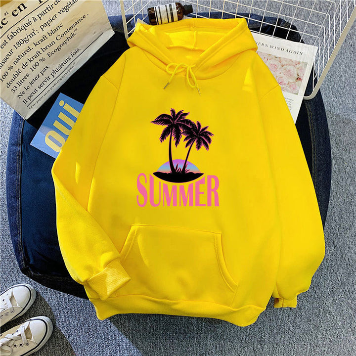 Women's hoodie with summer motif and tropical palm print Lisslune