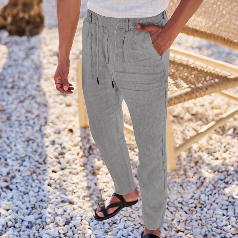 Men's Comfortable Chino Pants with Elastic Waistband and Practical Pockets Lisslune