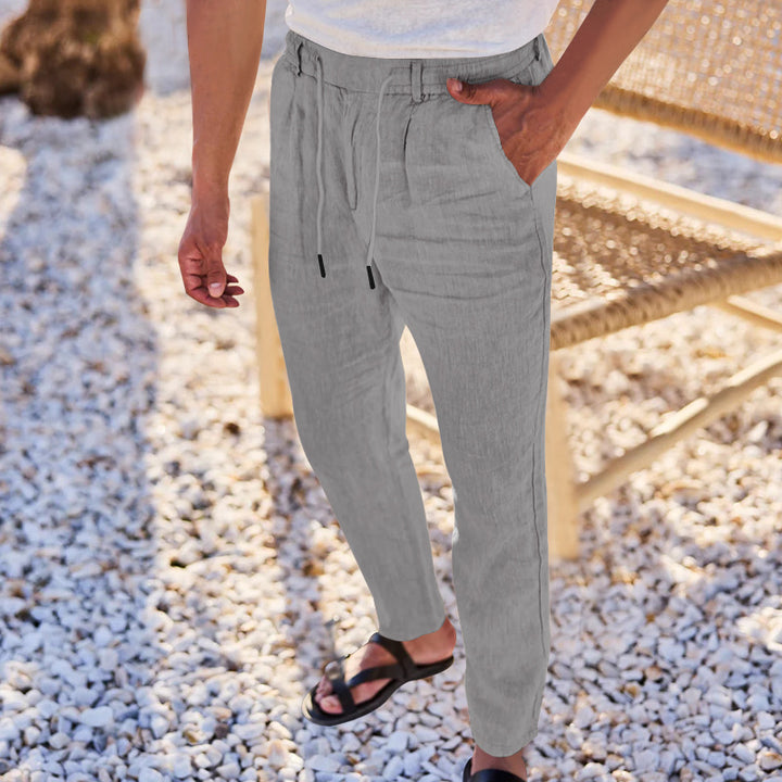 Men's Comfortable Chino Pants with Elastic Waistband and Practical Pockets Lisslune