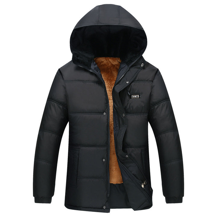 Men's stylish padded jacket with cozy inner lining and adjustable hood collar Lisslune