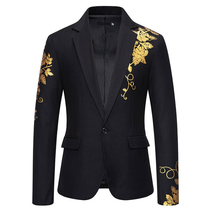 Men's elegant blazer with floral embroidery design and fine details Lisslune