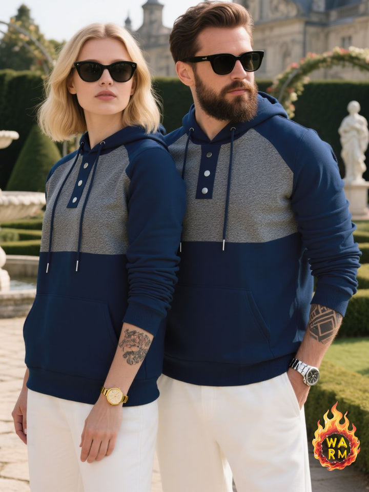 Men's hoodie with button placket and sporty design Lisslune