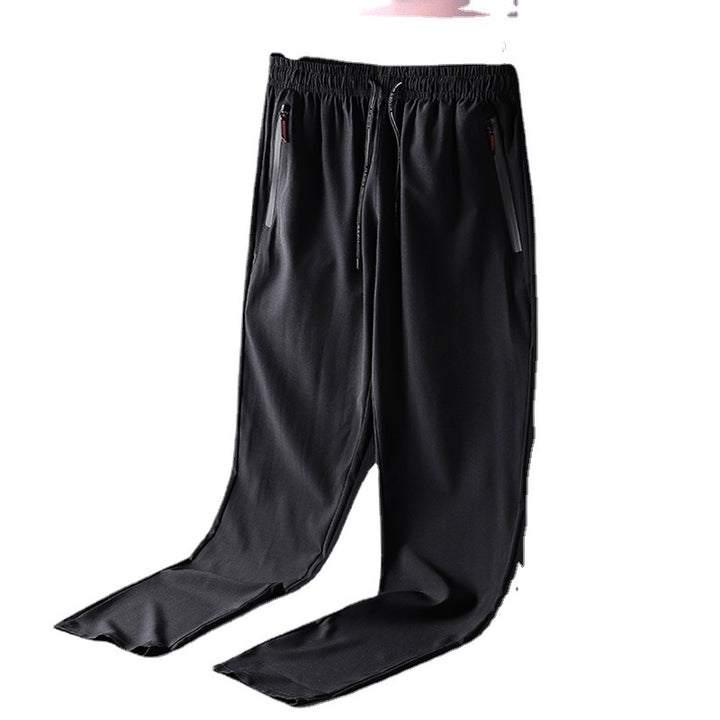 Men's sporty jogging pants with elastic waistband and side zipper Lisslune