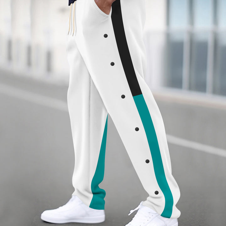 Men's sporty training pants with side snap buttons and elastic waistband Lisslune