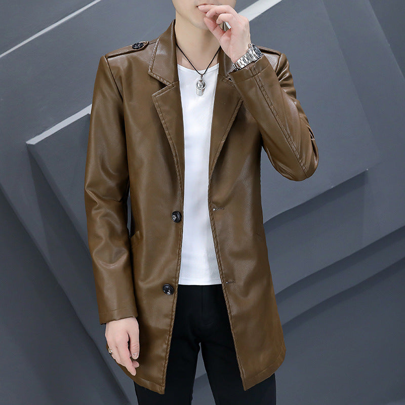 Men's Synthetic Leather Coat Lisslune