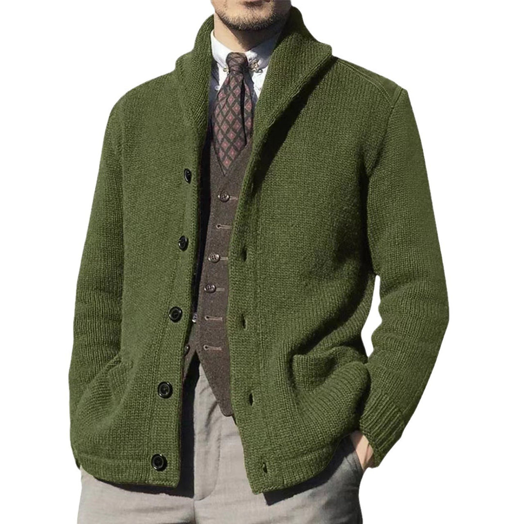 Men's cardigan in modern casual style with shawl collar Lisslune
