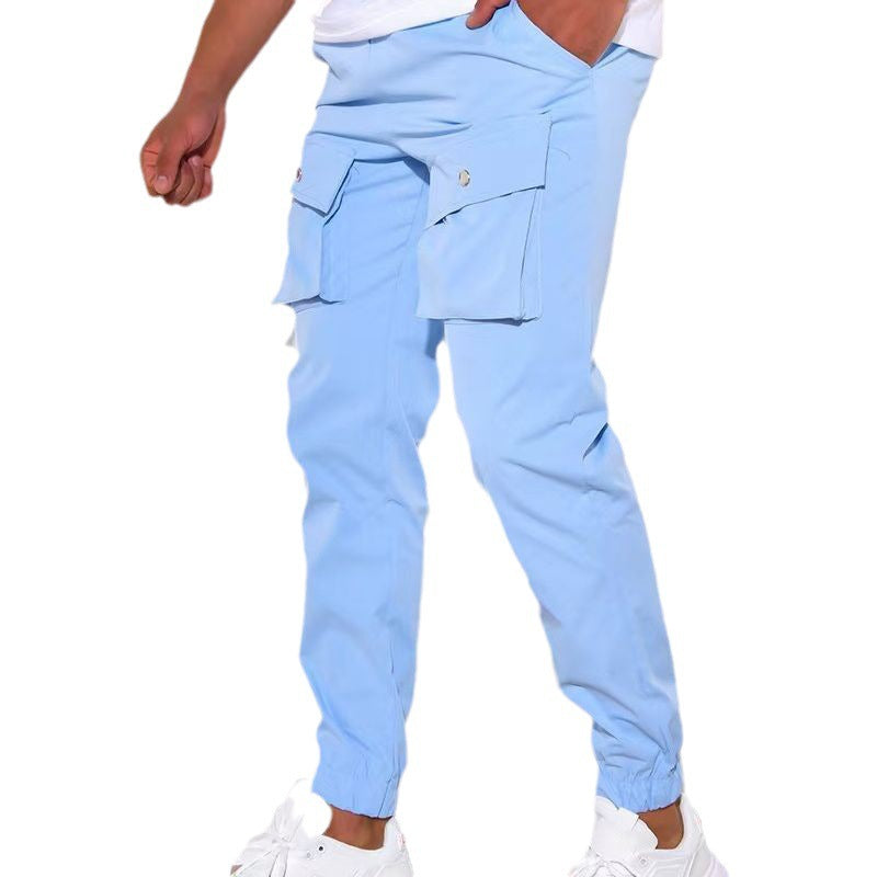 Men's cargo pants with many pockets and elastic cuffs Lisslune