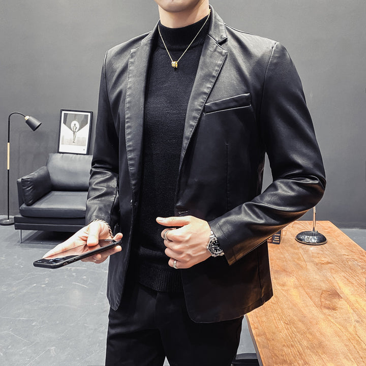 Men's elegant synthetic leather jacket Lisslune 1763006443