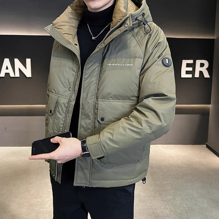 Men's Sporty Winter Jacket with Practical Hood Design Lisslune