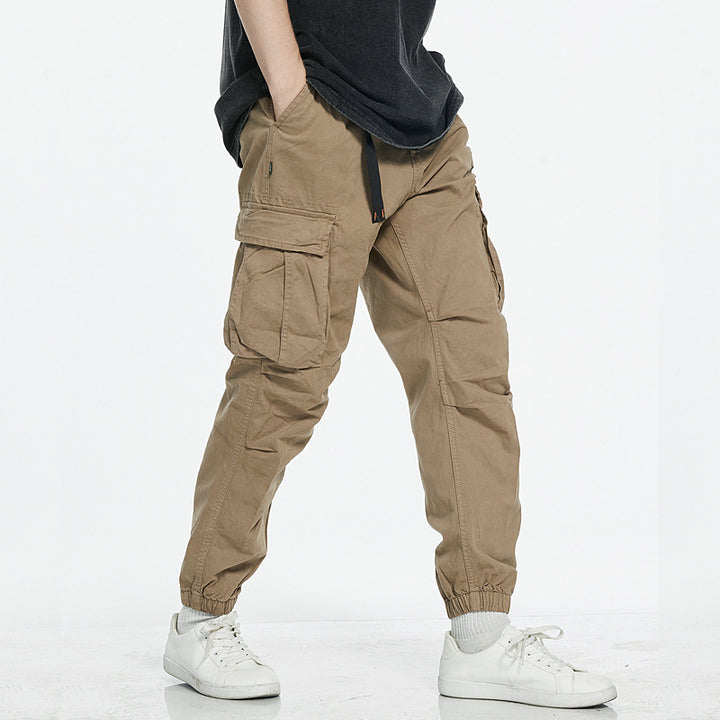 Men's cargo pants with elastic waistband and deep pockets Lisslune