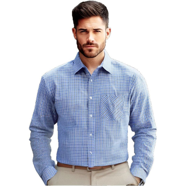 Men's stylish checked long-sleeve shirt Lisslune