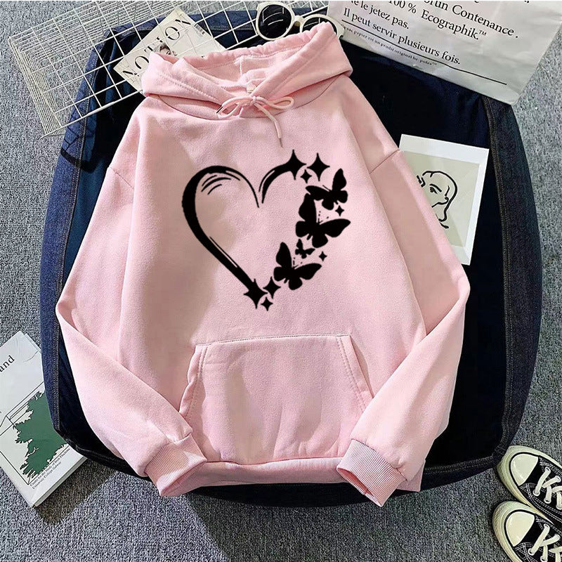 Women's hoodie with creative heart and butterfly design Lisslune