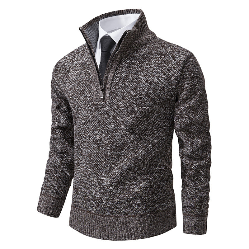 Men's sweater with modern zipper and structured surface Lisslune