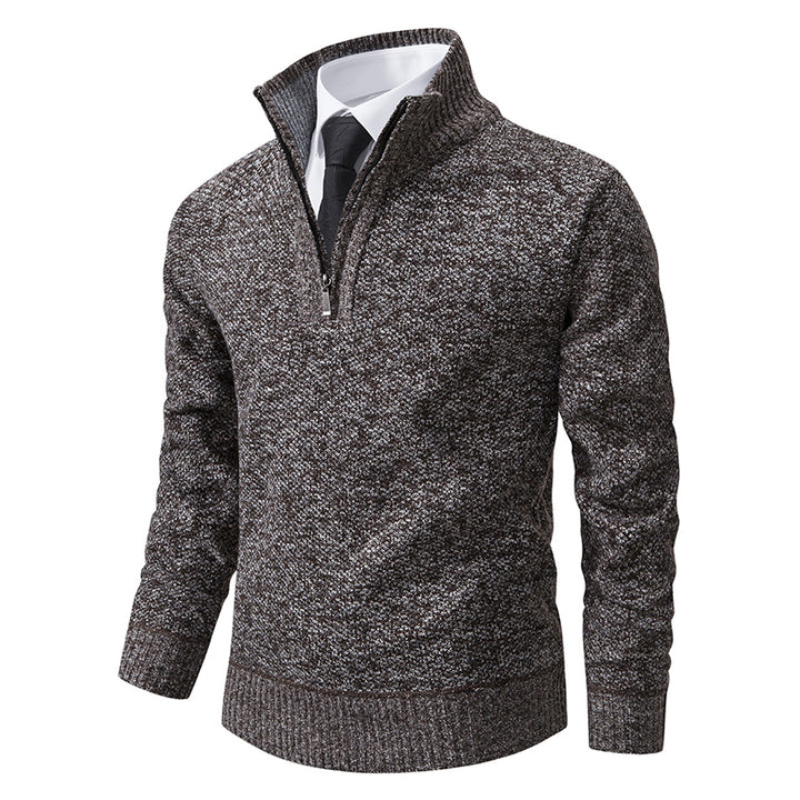 Men's sweater with modern zipper and structured surface Lisslune