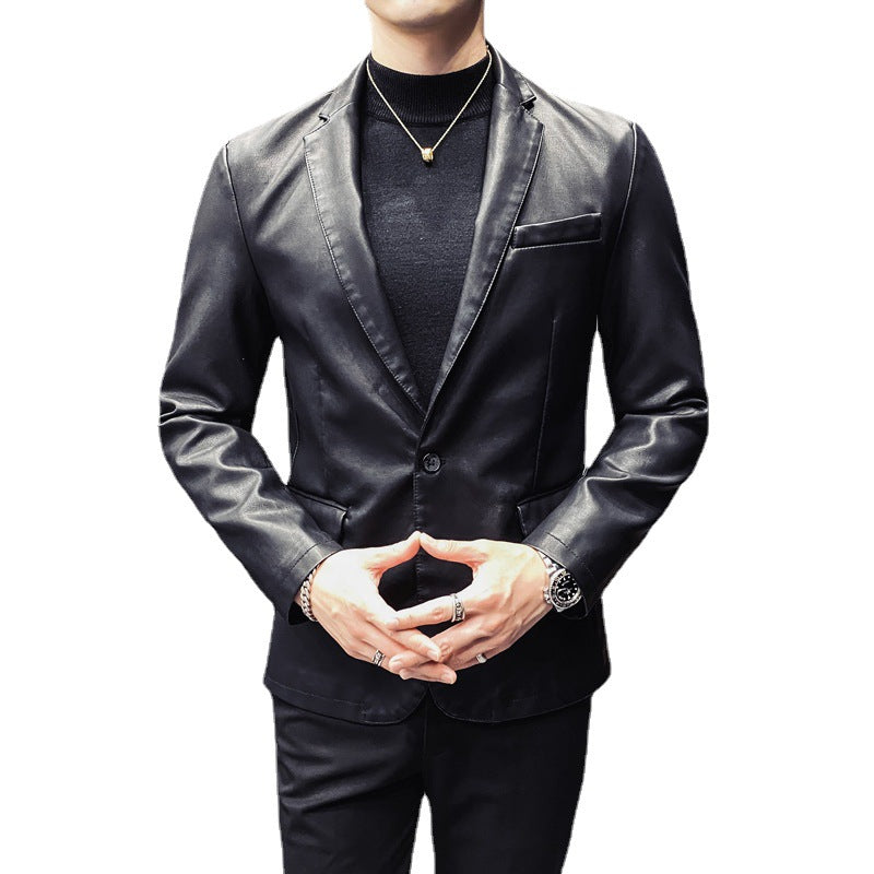 Men's elegant synthetic leather jacket Lisslune 1763006443