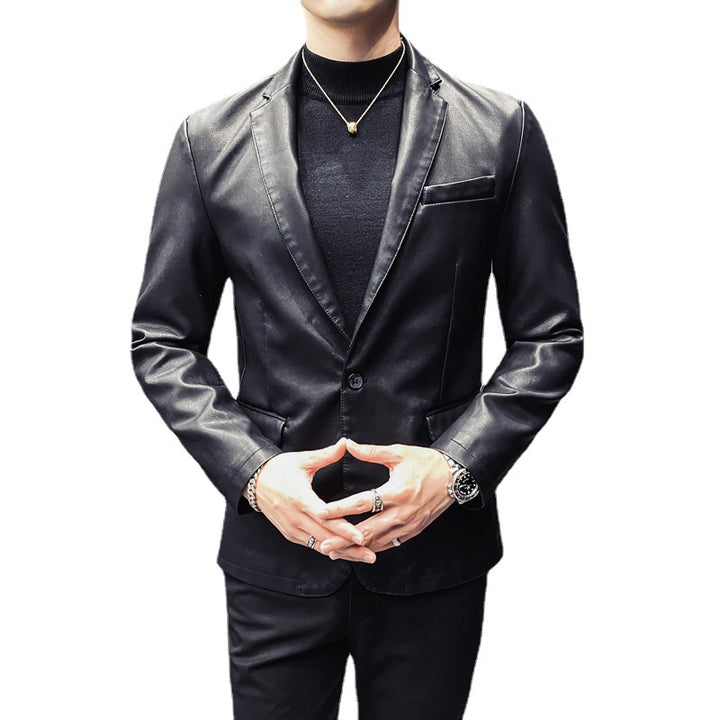 Men's elegant synthetic leather jacket Lisslune 1763006443