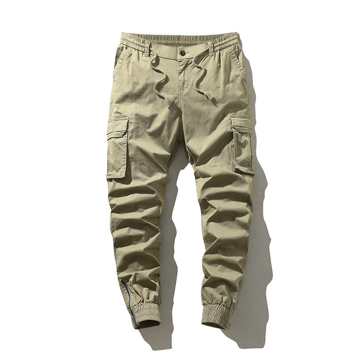 Men's cargo pants with elastic waistband and practical side pockets Lisslune