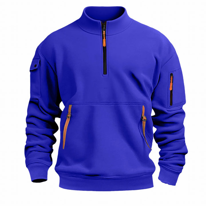 Men's functional sweater with practical zipper and four pockets Lisslune