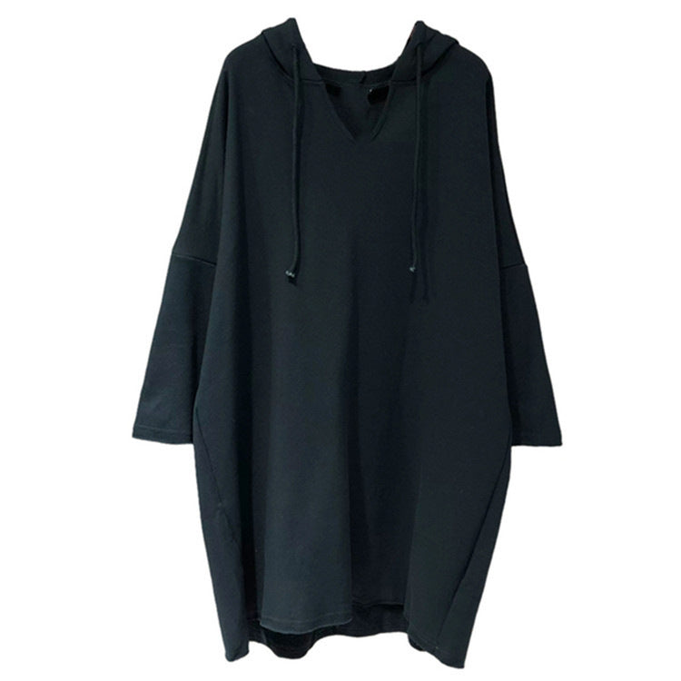 Women's hoodie dress with generous cut and hood Lisslune
