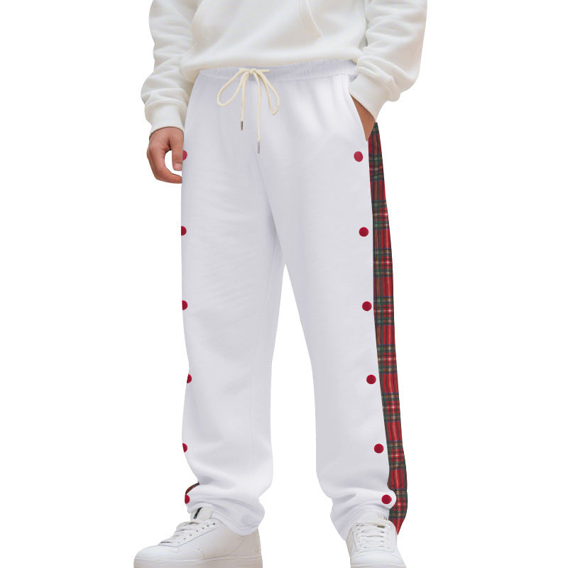Men's relaxed joggers with checked side stripe Lisslune