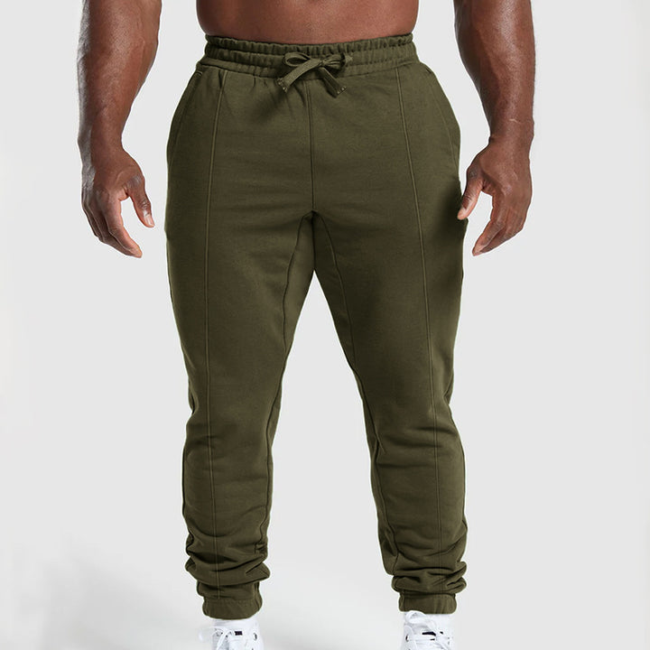 Men's casual pants made of high-quality cotton blend with elastic waistband and side pockets Lisslune