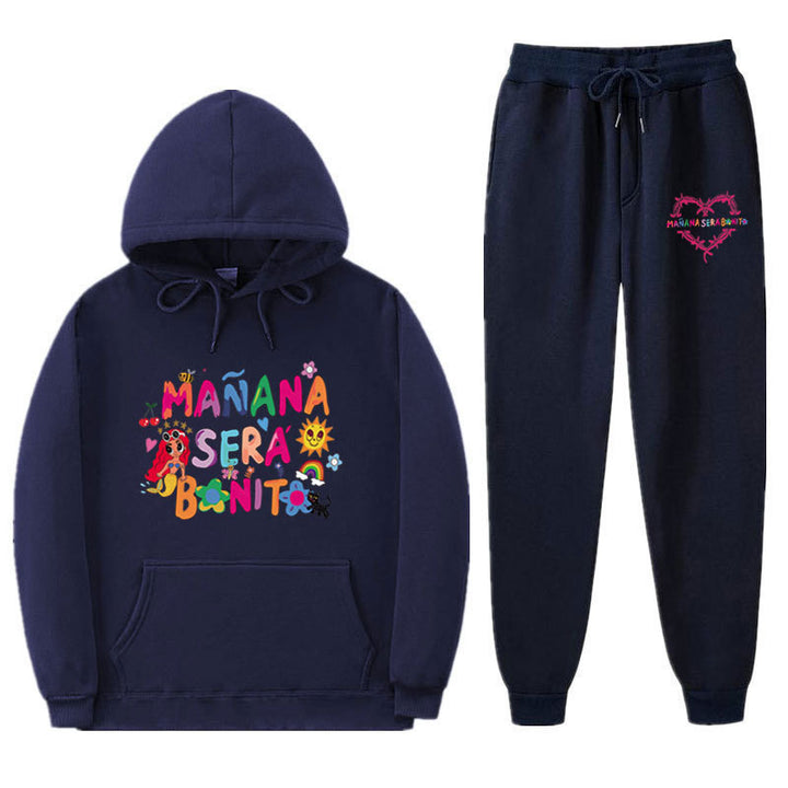 Women's Sweatshirt and Jogging Pants Set with Colorful Print Lisslune