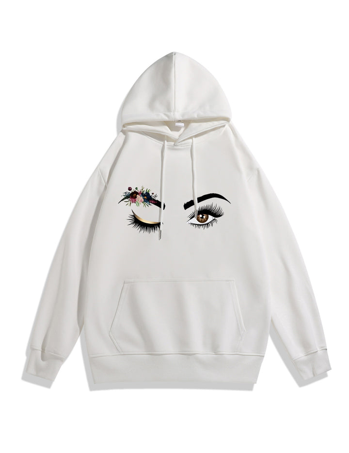 Ladies Hoodie with Creative Eye Motif Lisslune
