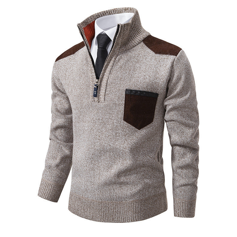 Men's stylish sweater with high collar and zipper Lisslune
