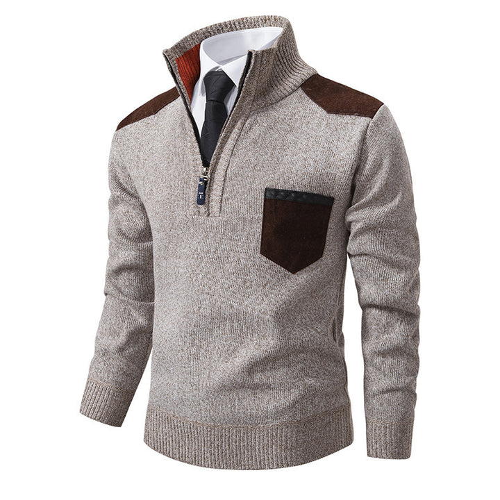 Men's stylish sweater with high collar and zipper Lisslune