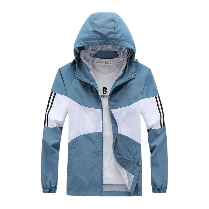 Men's Sporty Windbreaker with Side Zip Pockets Lisslune