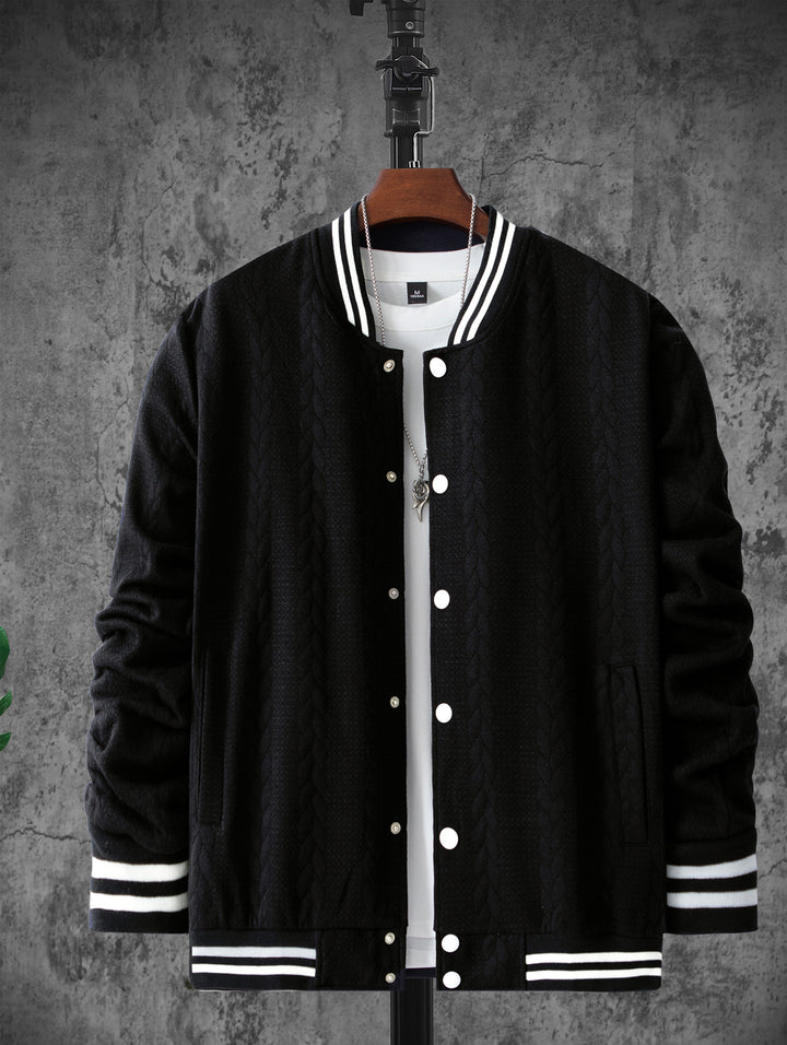 Men's sporty bomber jacket with striped collar Lisslune
